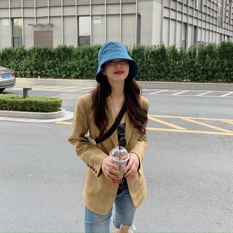 帽子女日系复古纯色渔夫帽网红大檐遮脸盆帽男夏季防晒遮阳帽韩版细节图