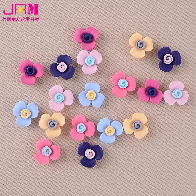 Diy manual accessories three petal flower frosted resin materials mobile phone case box decoration materials wholesale