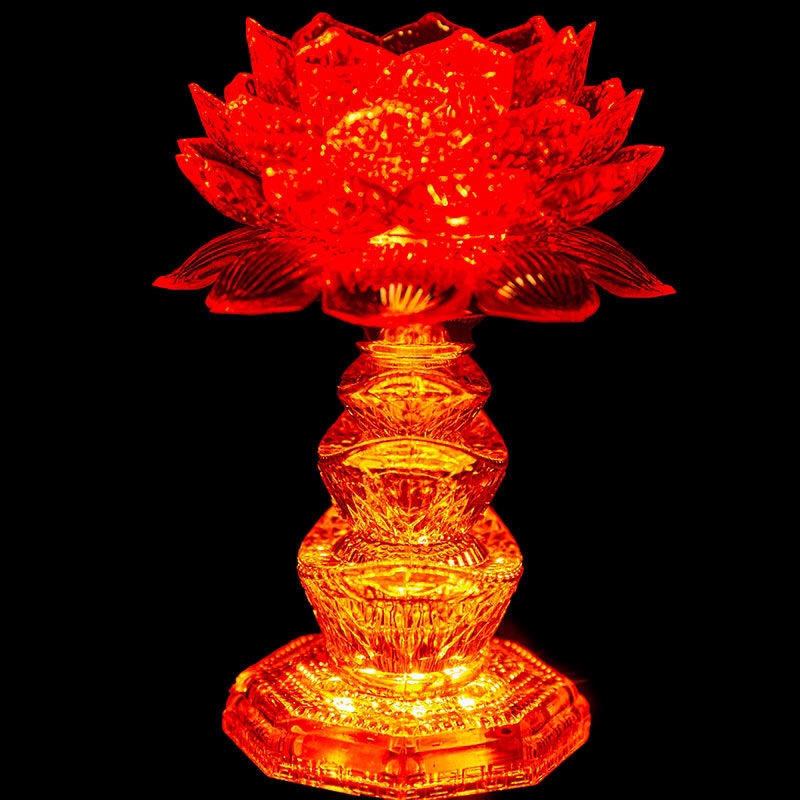 The price of a pair of 10-inch LED lotus lamps, auspicious lamps, household offering lamps, and Yuanbao lotus lamps in front of the Buddha Item Picture