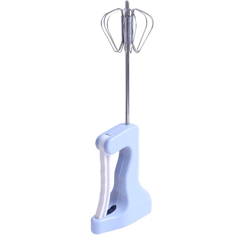 New semi-automatic egg beater, hand-press rotary manual batter mixer, stainless steel kitchen baking small tool Item Picture
