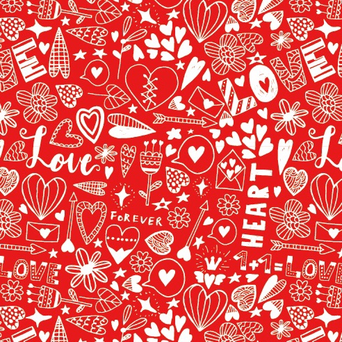 爱心款ins风包装纸简笔画礼物自粘手工生日礼物包装纸儿童礼物包装材料男生节日简约情人节礼品包装纸