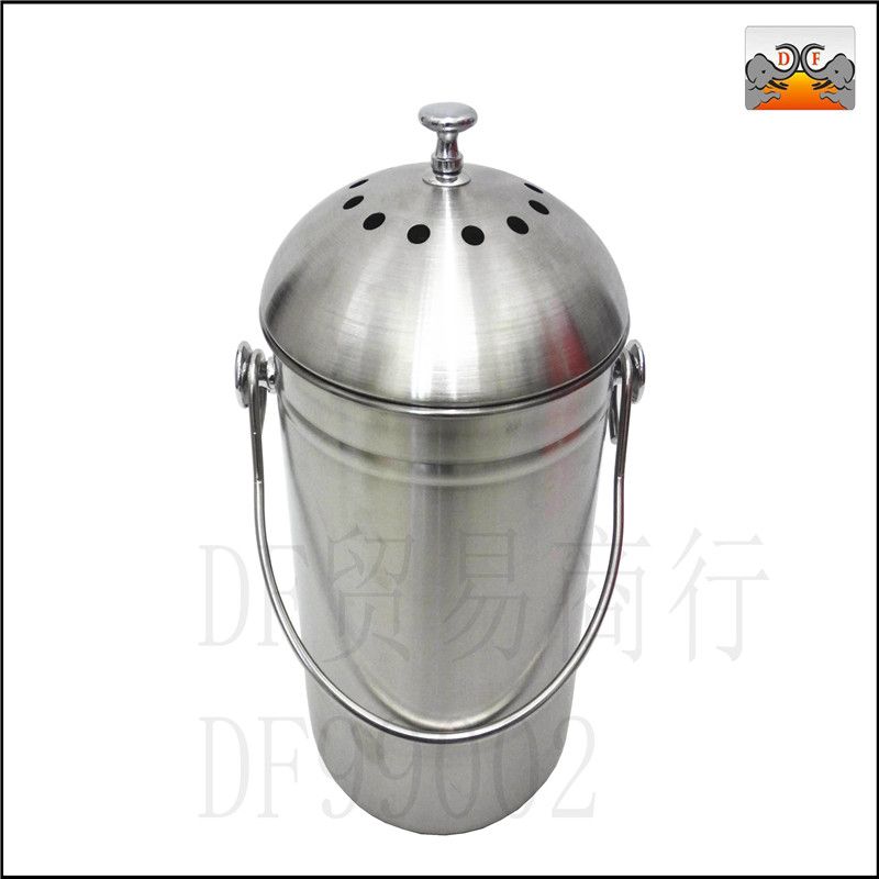 DF99002  垃圾桶不锈钢圆形箱食物回收桶带防臭层厨余桶防潮潲水桶 堆肥桶 DF TRADING HOUSE详情1