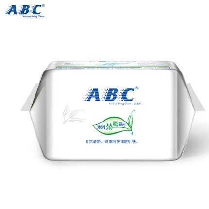 ABC Gentle Standing Guard Night Thin Mesh Cotton Soft Surface Sanitary Napkin N82-8 Pieces Item Picture