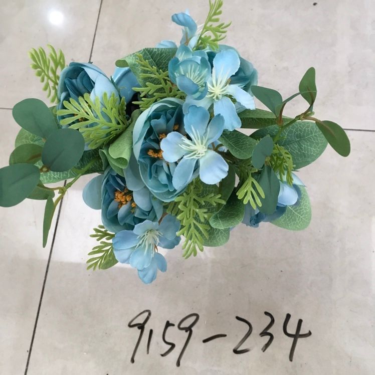Living room artificial flowers, artificial flower tea table ornaments, bedroom flower arrangement decorations, 5-fork Korean-style tea rose wholesale detail image 6