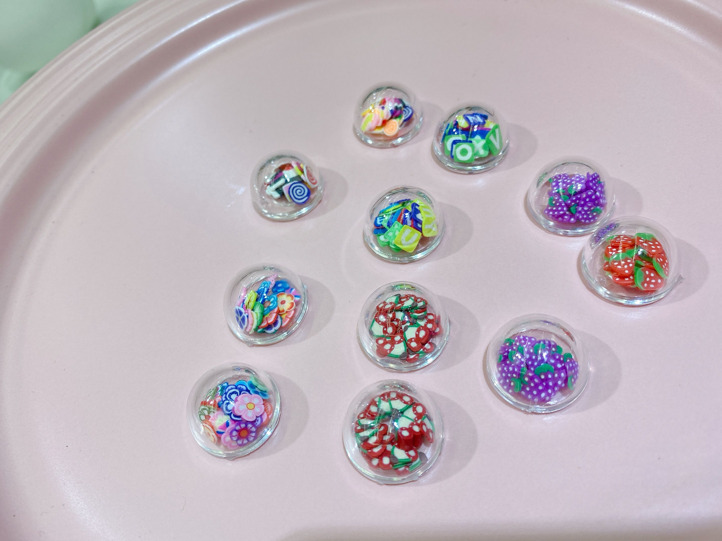 Acrylic semi-circular combination hair clip accessory