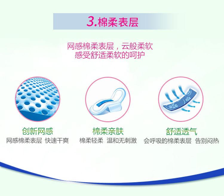 ABC 亲柔立围日用纤薄网感棉柔卫生巾N81-8片详情图5