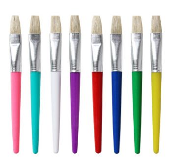 Pig mane color rod flat head 4 sets paintbrush supplies wholesale full figure