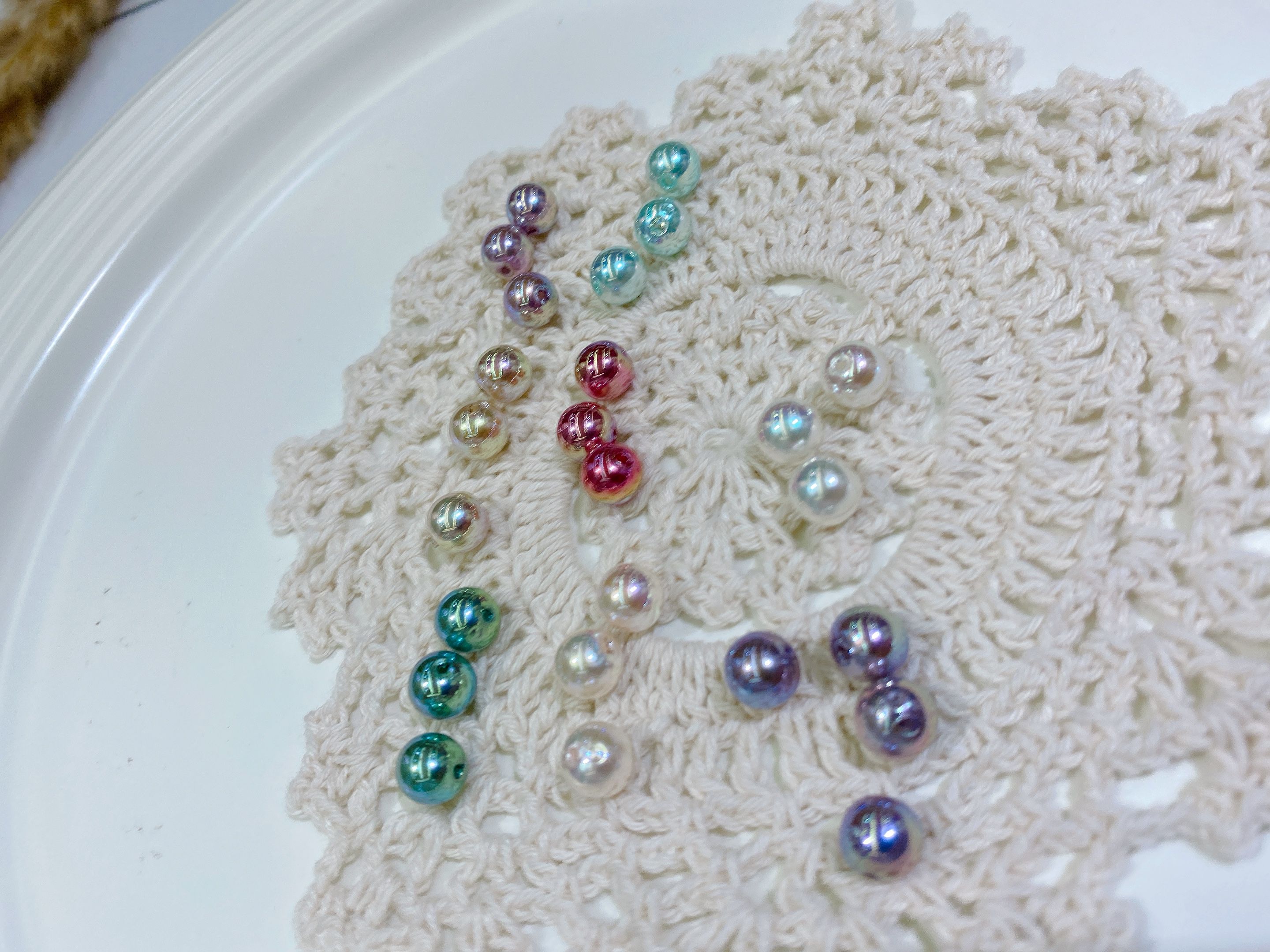 Acrylic 8MM straight round beads pearl colorful accessories