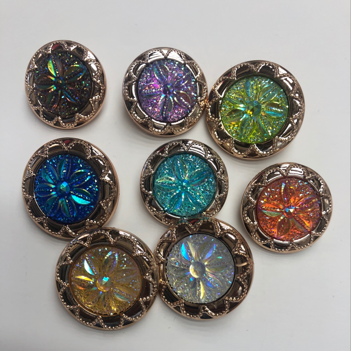 Resin Plastic Buttons Vintage Floral Engraved Buttons Women's Buttons