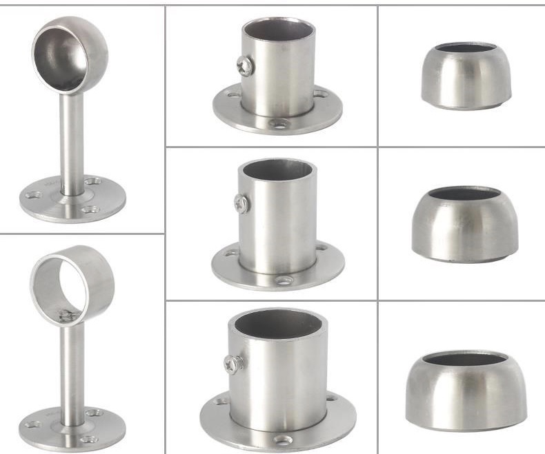 支架法兰阳台衣柜内晾挂衣杆窗浴帘毛巾圆管底座依托套管晾