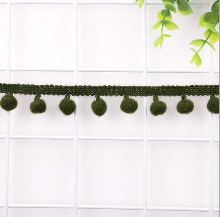 厂家直销现货小毛球绒球花边辅料 爆款环保彩色1.2cm直角毛球花边详情图12