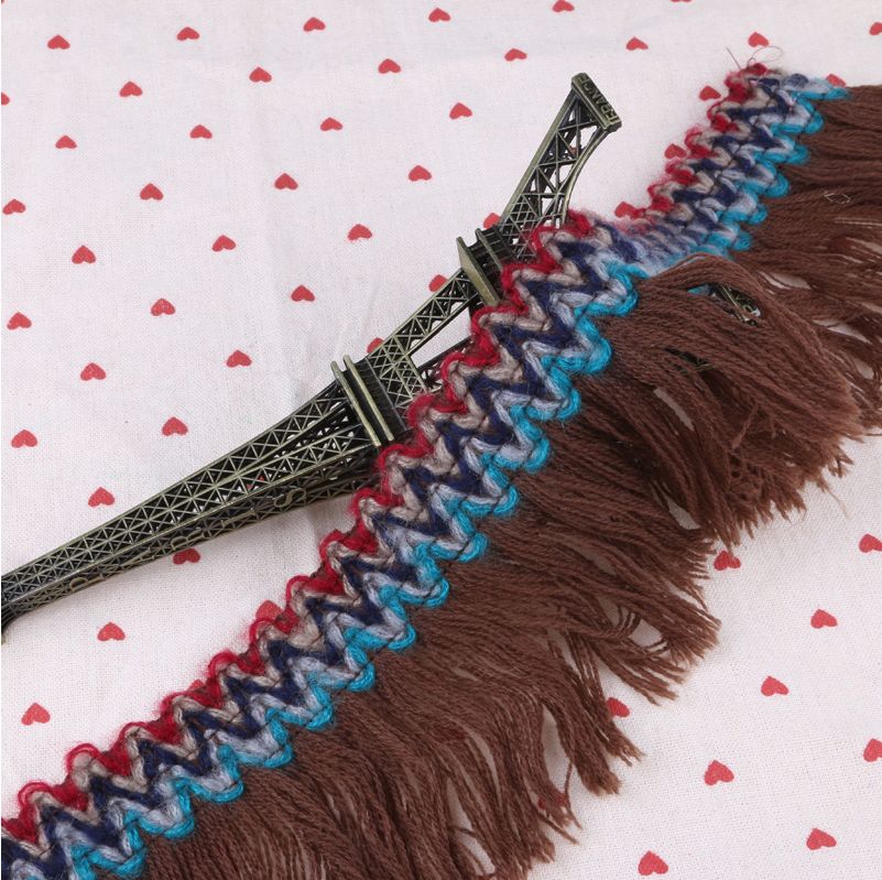 Factory direct sales of cashmere 10CM tassel lace webbing for clothing, accessories, curtains, scarves, accessories and webbing wholesale Specification image