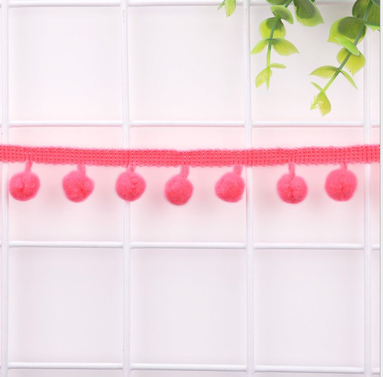 厂家直销现货小毛球绒球花边辅料 爆款环保彩色1.2cm直角毛球花边详情图11