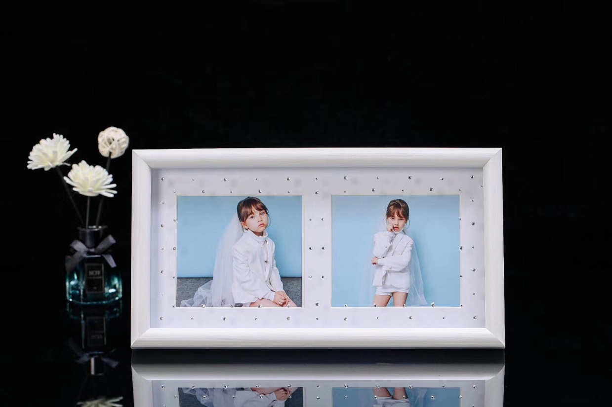 简约相框/婚纱摆台/钻石相框白底实物图