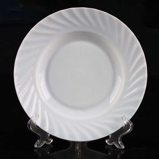 盘耐热玻璃盘乳白玻璃家用酒店用-7寸深盘soup plate详情图1