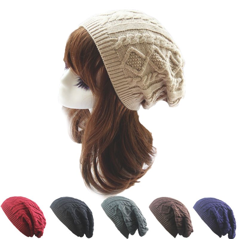 女式帽子人造羊毛扭纹无檐小便帽冬季帽子针织保暖帽图