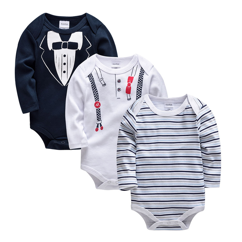 2020秋季新品三件套哈衣纯棉连身衣爬服新生儿衣服婴儿连体衣厂家详情图3