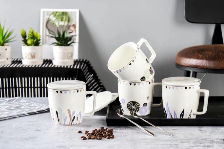 Painted ceramic cup Nordic style mug thumbnail