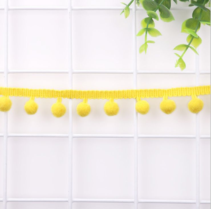 厂家直销现货小毛球绒球花边辅料 爆款环保彩色1.2cm直角毛球花边详情图9