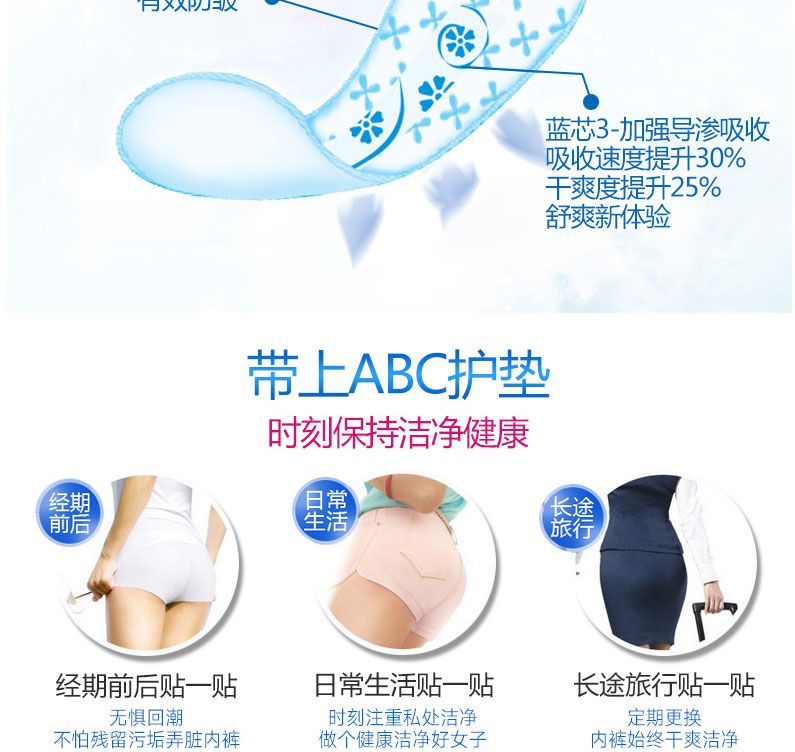 ABC丝薄棉柔护垫K21-22片详情图4