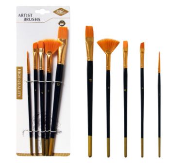 Fan-shaped watercolor gouging pen acrylic brush setting pen 5 pieces of installation painting art supplies full figure