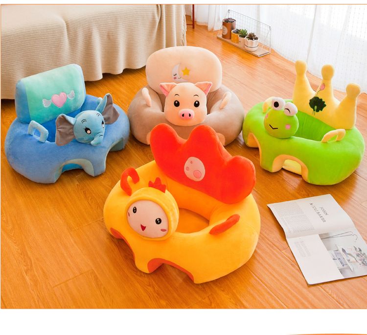婴儿学座椅 安全坐垫辅助宝宝学沙发毛绒玩具 卡通动物学座椅批发详情图6