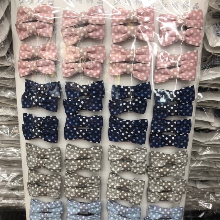 Korean version of fashion fabric bowknot double - layer dot clip thumbnail