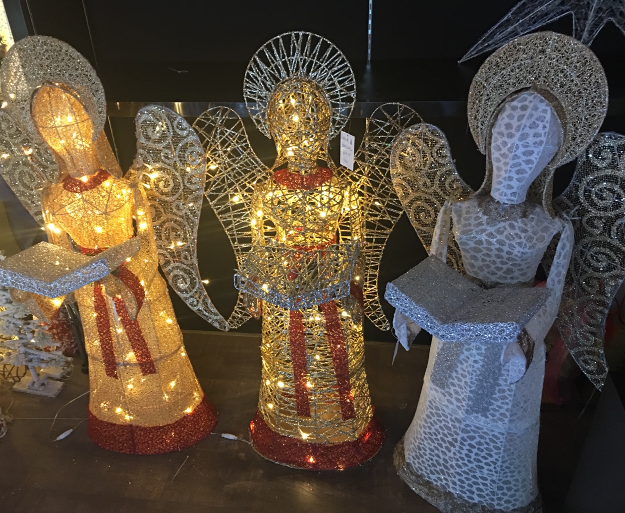 120CM cloth-wrapped Christmas Standing Angel decoration luminous LED lights thumbnail