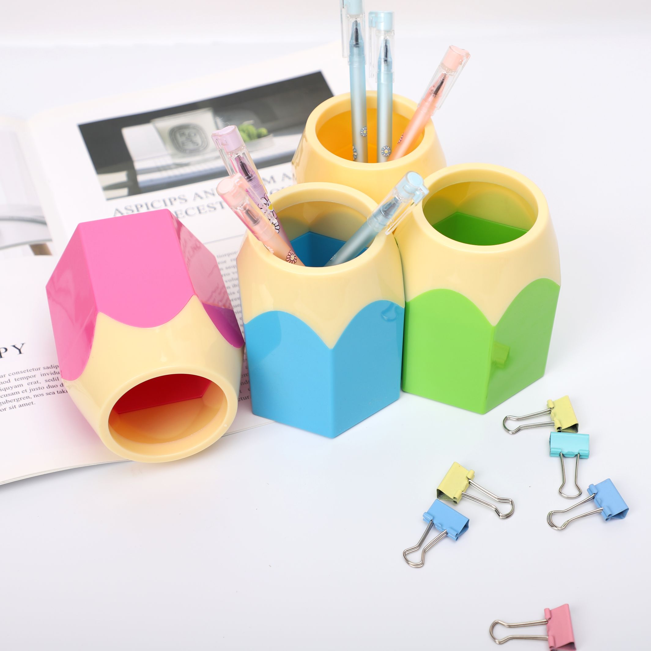Creative and fashionable pen holder, office desk, student ornament, personalized, modern and simple stationery, multi-functional storage 7 detail image 1