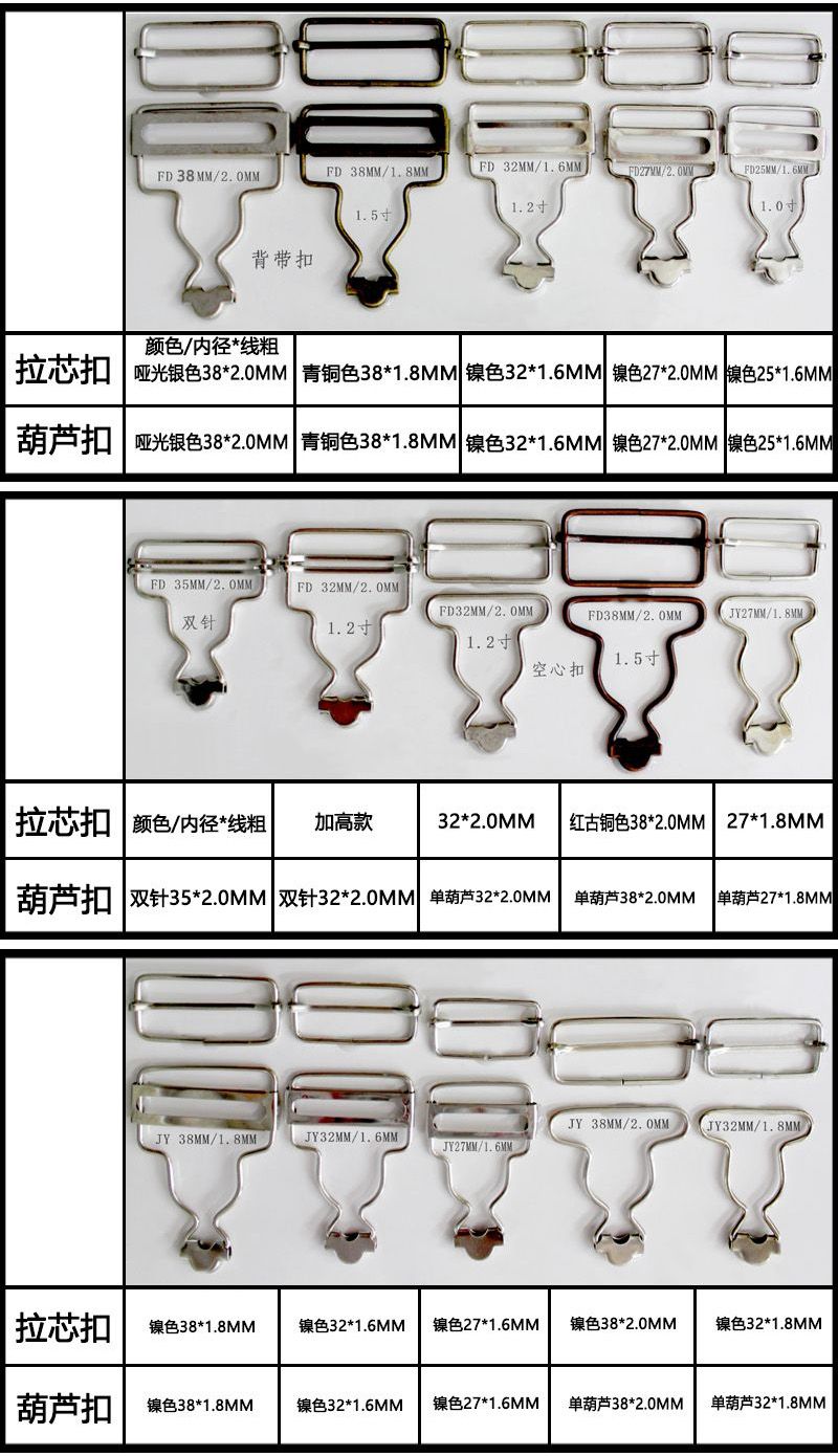 葫芦扣背带扣服装辅料牛仔扣纽扣拉芯扣三档扣详情图6