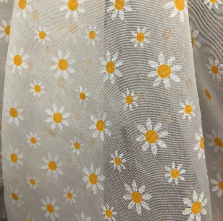 黄色太阳花仿麻料适用于服装，头饰，围巾，工艺品等