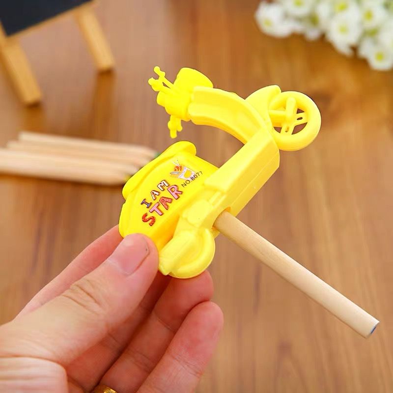 Fulejia 8077 is a self-produced and self-sold manufacturer of motorcycle-shaped pencil sharpeners and stationery for primary school students and children Specification image
