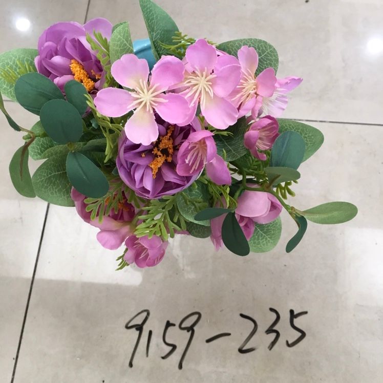 Living room artificial flowers, artificial flower tea table ornaments, bedroom flower arrangement decorations, 5-fork Korean-style tea rose wholesale detail image 3