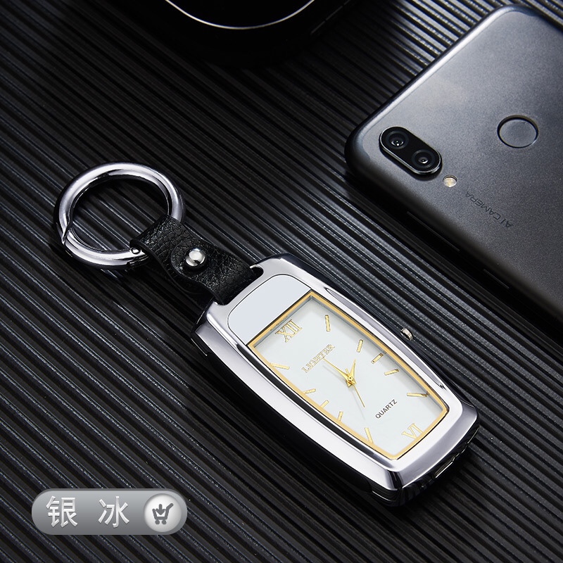 汽车钥匙扣挂件多功能带灯手表点烟器USB充电打火机详情图9