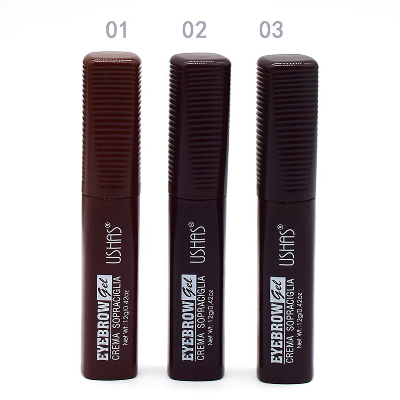 【 24-Pack 】EB012 Non-smudging Waterproof Eyebrow Dye Brush USHAS Coffee Dark Brown and Light Brown details Picture