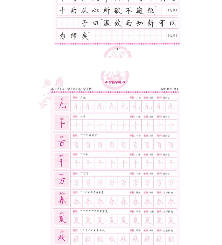 钢笔字帖楷书 同步字帖1-8年级  上下册   5本28元 包邮详情图11