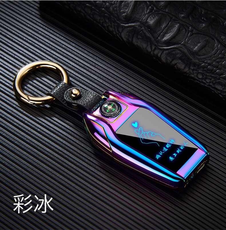 汽车钥匙扣挂件多功能带灯手表点烟器USB充电打火机详情图8