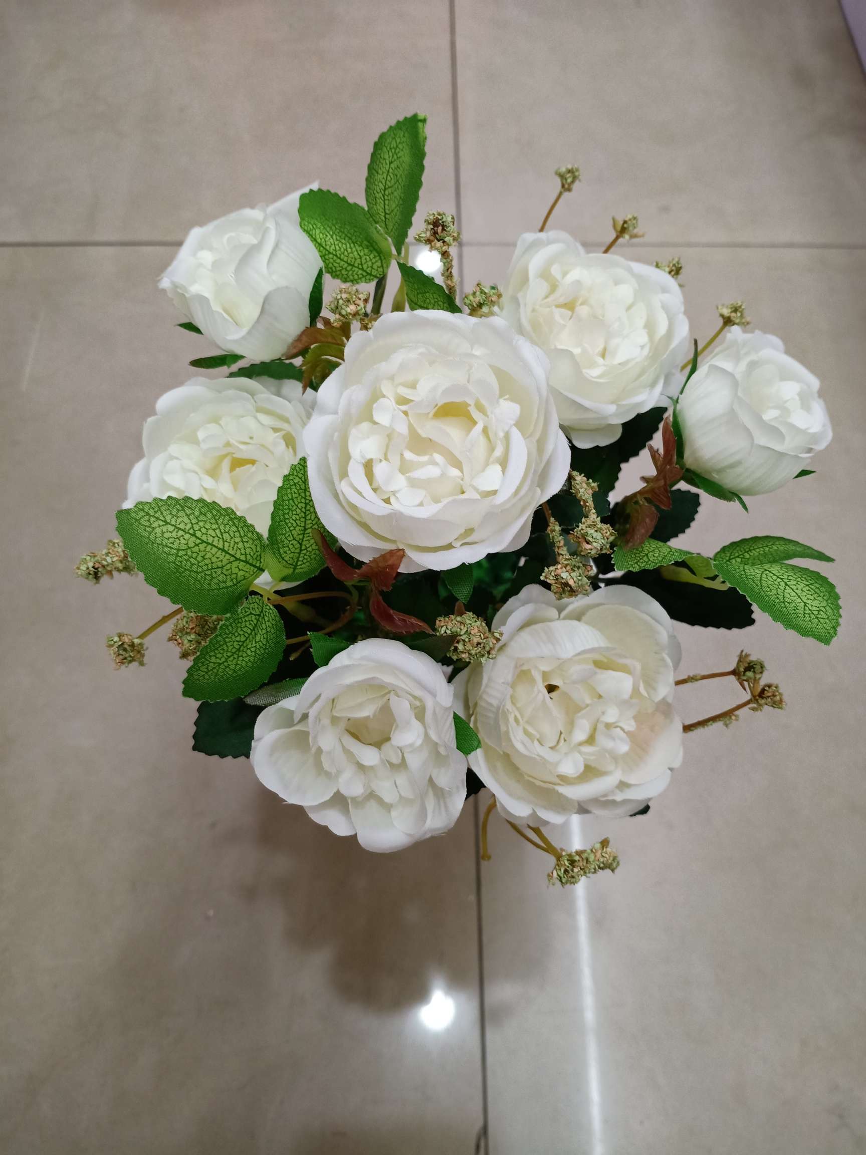Living room artificial flower, artificial flower tea table, flower arrangement, home artificial flower art decoration, 7-pronged green heart rose wholesale detail image 7
