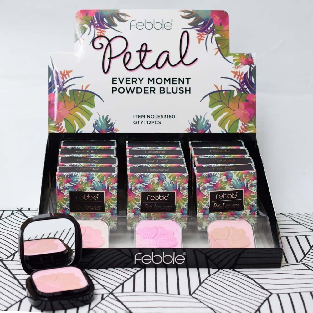 【 12-piece Set 】ES3160, the same nude makeup as the popular blush, Petal Lazy Person's Rouge Red, Coral Red FEBBLE