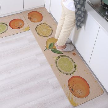 Nordic green kitchen strip mat antifouling antiskid absorbent foot pad household linen printed carpet mat wholesale