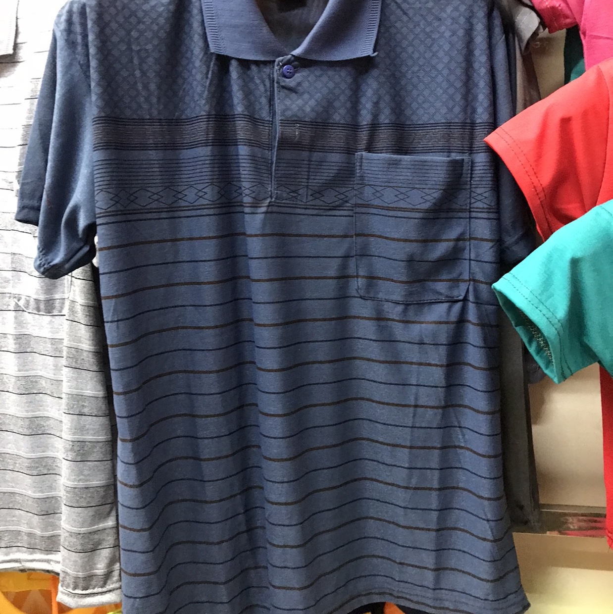 Men's lapel horizontal pocket short-sleeved shirt