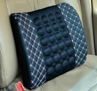 Red wine car cushion, car electric massage lumbar support seat backrest, car lumbar support pad