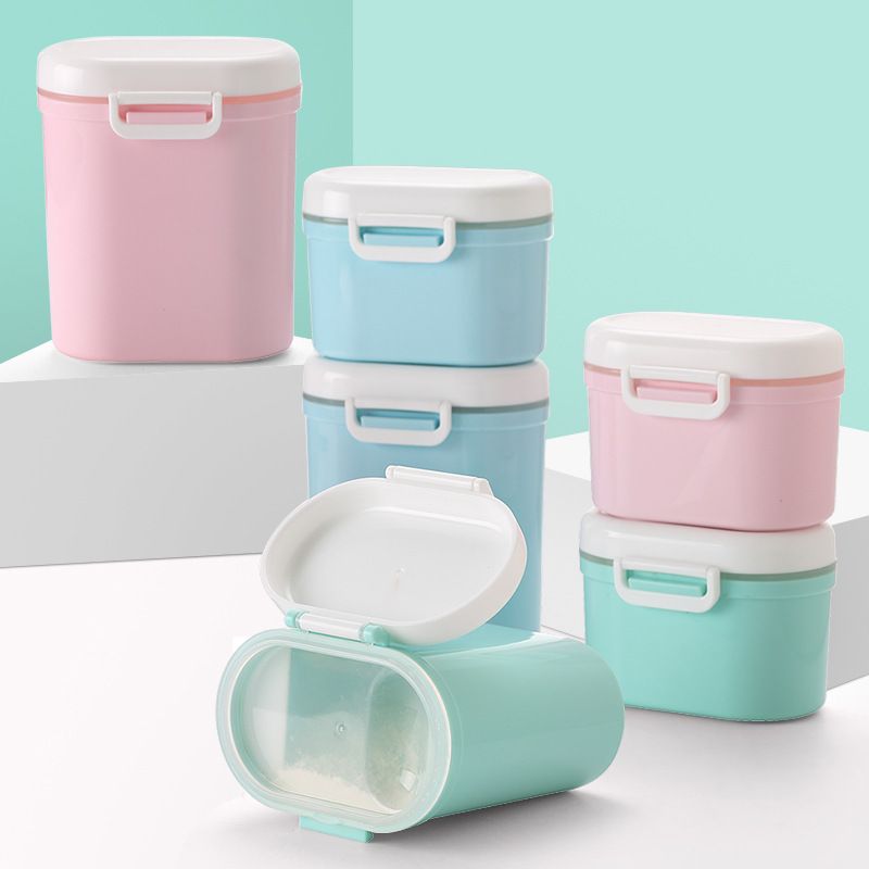 婴儿奶粉盒便携式外出大容量储存罐宝宝分装盒米粉迷你密封奶粉格图