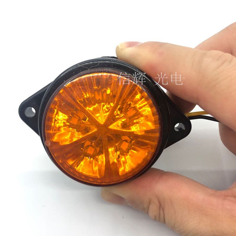 Factory direct supply truck LED side lights, 24V ultra-bright round top lights, bus warning taillights, electronic side lights Specification drawing