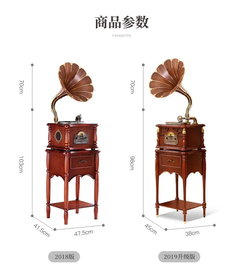 Vannesi European-style solid wood retro gramophone, antique vinyl record player 25X Bluetooth speaker detail image 6