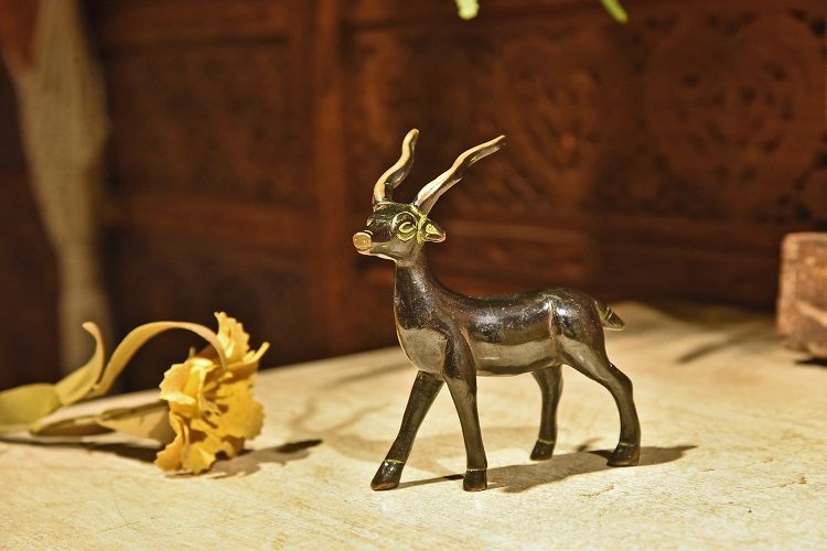 An Indian handcrafted copper deer