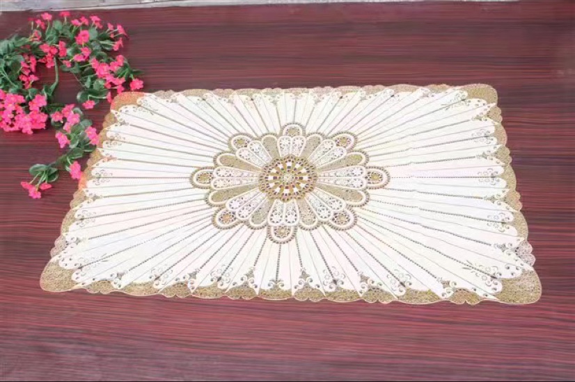 PVC hot gold hot silver rectangular 30*45 heat insulation placemat manufacturers direct sales new tablecloth high-end household tablecloth hot tablecloth thumbnail