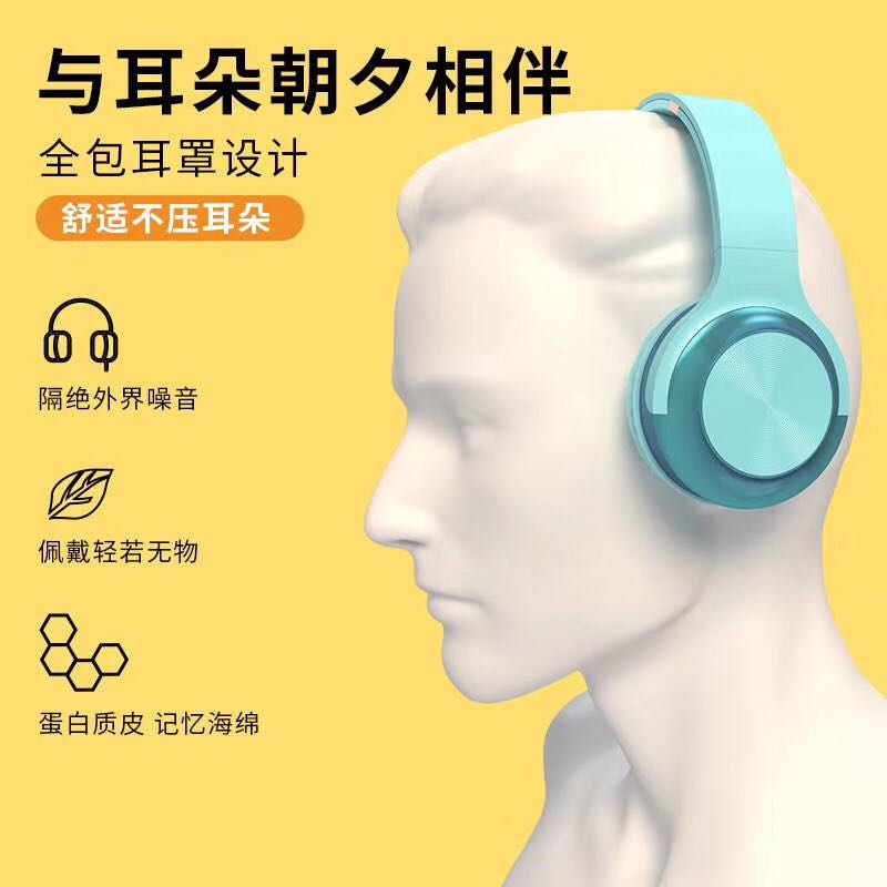 A10 Macaron Bluetooth Cat Ear Large Headphones with Bluetooth card insertion for sound collection Item Picture