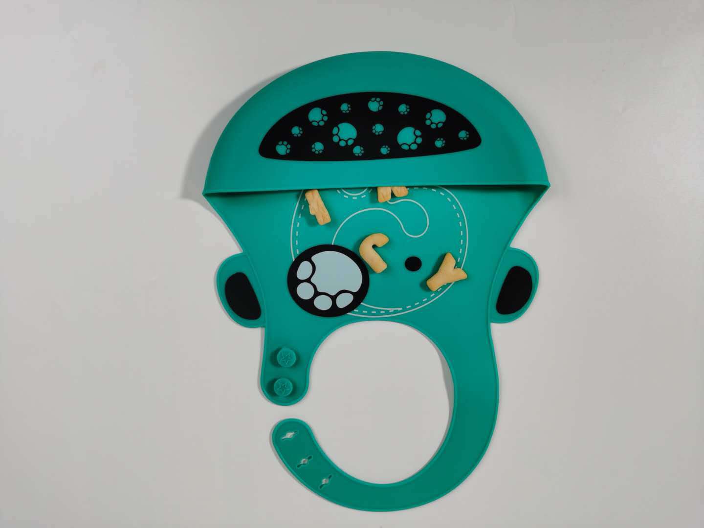 Silicón bebé bebé comer babero tridimensional waterproof super soft food rice babero para niños niños gran tamaño babero leave up detail image 7