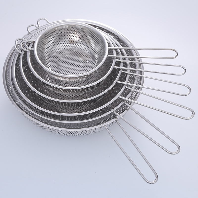 Stainless steel single-handle rice sieve